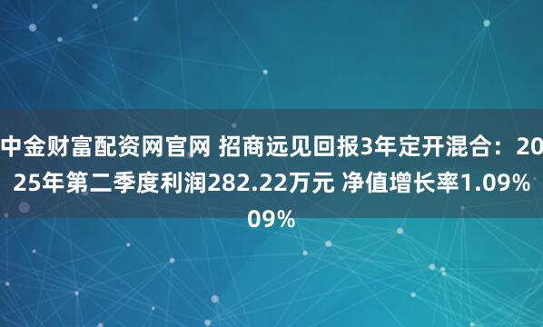 中金财富配资网官网 招商远见回报3年定开混合：2025年第二季度利润282.22万元 净值增长率1.09%