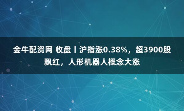 金牛配资网 收盘丨沪指涨0.38%，超3900股飘红，人形机器人概念大涨