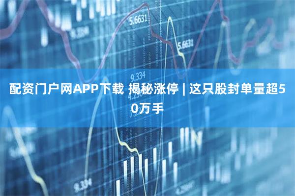 配资门户网APP下载 揭秘涨停 | 这只股封单量超50万手