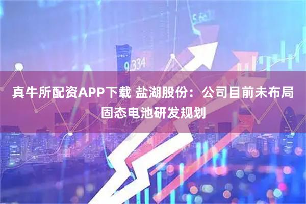 真牛所配资APP下载 盐湖股份：公司目前未布局固态电池研发规划
