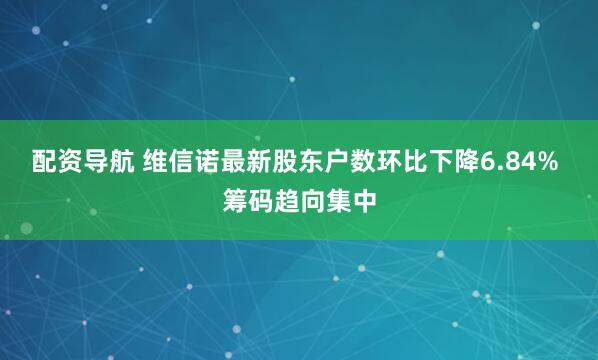 配资导航 维信诺最新股东户数环比下降6.84% 筹码趋向集中